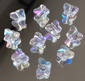 20pcs Creative Club Butterfly Crystal Glass Beads #5754, Center Drilled, Crystal AB #5754, Center Drilled, 22x13mm Large, Hole ID 1mm, CCBF-2