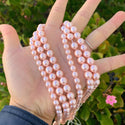 AAA Grade Natural Shell Pearl Round Beads, Freshwater Mother Of Pearl Nacre, Pink, 1 Strand/15 Inch, Size Selections: 4mm/6mm/8mm