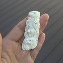 1pc Beautiful Sacred Two-Eagle Goddess Hand Carved White Buffalo Bone Drop Pendant, Symbol of Strength Prosperity Pendant, with Sterling Silver Bail, 2.5 Inch, BP-75