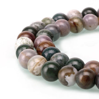 AAA Natural Indian Agate Agate Gemstone Round Beads, 15 Inch/1 Strand, Size Selections: 4mm/6mm/8mm/10mm