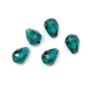 24pcs Adabele Austrian Faceted Teardrop Crystal Beads #5500, Emerald Green, 8mm x 6mm, Hole ID 1mm, SST-824