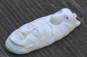 1pc Beautiful Brave Husky Goddess Hand Carved White Buffalo Bone Drop Pendant, Symbol of Strength Prosperity Pendant, with Sterling Silver Bail, 2.8 Inch, BP-76
