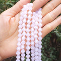 200pcs Creative Club Faceted Bicone Crystal Glass Beads, Rose Opal, 8mm (0.31 Inch), Hole ID 1.1mm, CCB830