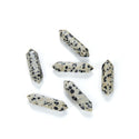 4pcs Natural Dalmatian Jasper Double Point Gemstone Wand, 32mm Loose Cut Stones G3P-E14