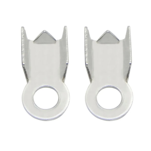 20pcs 925 Sterling Silver Tube Fold Over Cord Ends, Crimp End Caps, Closed Ring, 9mm, SS330-1