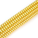 Grade A Natural Hematite Gemstone Rondelle Beads, Gold Plated, 1 Strand/15 Inch, 6x4mm, Hole ID 1mm, GFC8-3