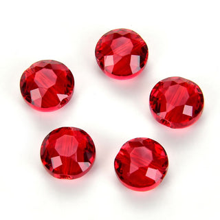 25pcs Adabele Austrian Faceted Flat Round Coin Crystal Beads #5052, Siam Red, 8mm, Hole ID 1mm, SSMR805
