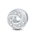 Real 925 Sterling Silver Sparkling Infinity Cubic Zirconia CZ Bead Charm