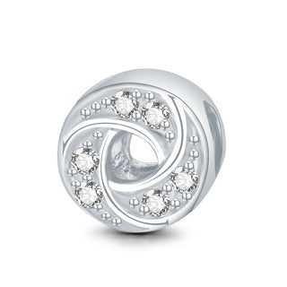 Real 925 Sterling Silver Sparkling Infinity Cubic Zirconia CZ Bead Charm