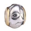 Solid 925 Sterling Silver Moon Sculture Bead Charm, Compatible with Pandora All Other Charm Bracelet