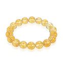1 Strand Stretch Natural Yellow Citrine Beaded Gemstone Bracelet, 8mm Bead, Length Selections: 7 inch/7.5 inch/8 inch/8.5 inch