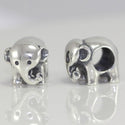 1pc Cute Solid 925 Sterling Silver Elephant Charm Good Luck Bead, Compatible with Pandora All Other Charm Bracelets, EC2-G2