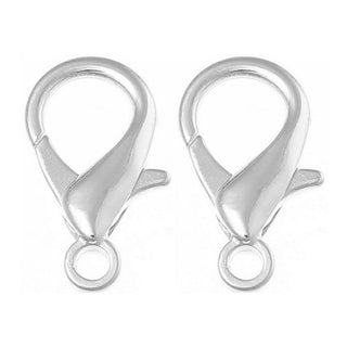 20pcs Trigger Lobster Claw Clasp, Silver Plated, Size Selections: 10mm/12mm/15mm/20mm