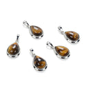 2pcs Natural Golden Yellow Tiger Eye Teardrop Gemstone Pendants, 22mm Pear Stone Drops, G2P-J1