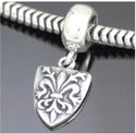 1pc Solid 925 Sterling Silver Sacred Fleur De Lis Bead Charm, Compatible with Pandora All Other Charm Bracelet, EC605