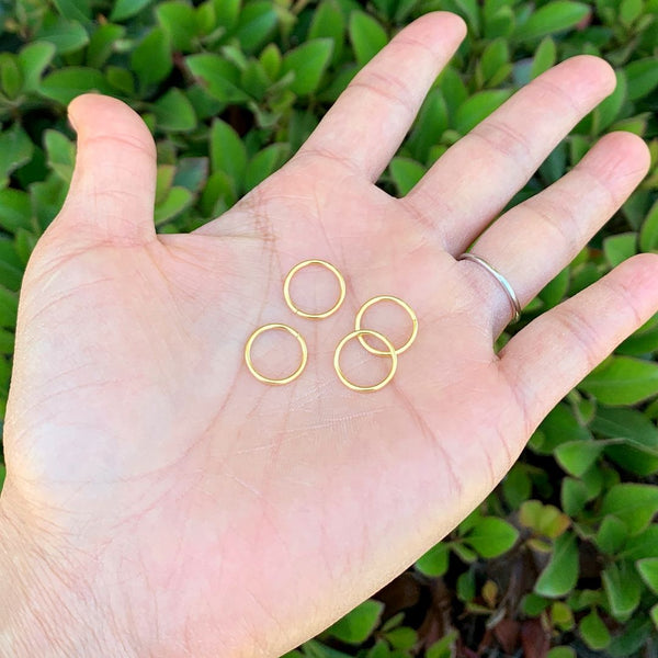 20pcs 925 Sterling Silver Open Jump Rings, Real 18K Yellow Gold Plated, 1mm/18 Gauge, Size Selections: 4/6/8/10/12mm