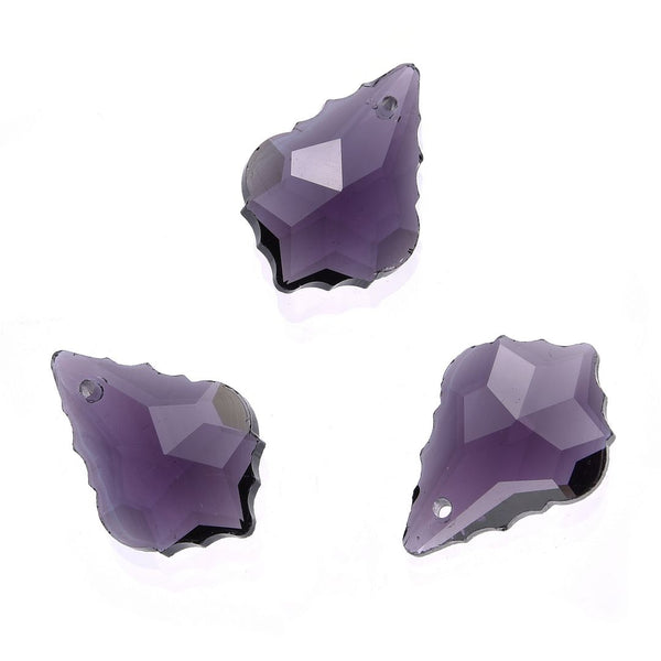 20pcs Creative Club Faceted Crystal Glass Baroque Chandelier Pendant Drops, February Amethyst Purple Birthstone, 22x13mm Large, Hole ID 1mm, CCF-27
