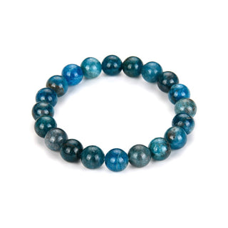 1 Strand Stretch Natural Blue Apatite Beaded Gemstone Bracelet, 8mm Bead, Length Selections: 7 inch/7.5 inch/8 inch/8.5 inch