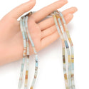 Natural Amazonite Amazonstone Gemstone Cylinder Tube Beads, 13x4mm, Hole ID 1mm, 14.5 Inch/1 Strand, GH-H9