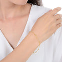 1pc 925 Sterling Silver 3mm Bead Station Singapore Chain Bracelet, Real 18K Yellow Gold Plated, Length Selections: 6.5 inch/7 inch/7.5 inch/8 inch
