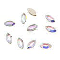 25pcs Genuine Preciosa Maxima Faceted Navette Flat Back Crystal Rhinestone, Foil Back, Crystal AB, 4x2mm Small Tiny, Prm-N42