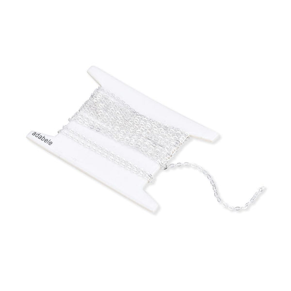 5 Feet 925 Sterling Silver Unfinished Flat Cable Chain Links, 1.5mm, Thin Small SSK-R3