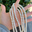 14 Inch Natural AAAA+ Grade High Luster Round Pearl Beads, White Cultured Freshwater Pearls, 7-8mm, Hole ID 0.8mm, FPX-78