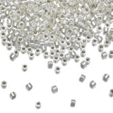 7.5g Miyuki Delica 11/0 Seed Beads, Silver Lined Crystal Clear DB41