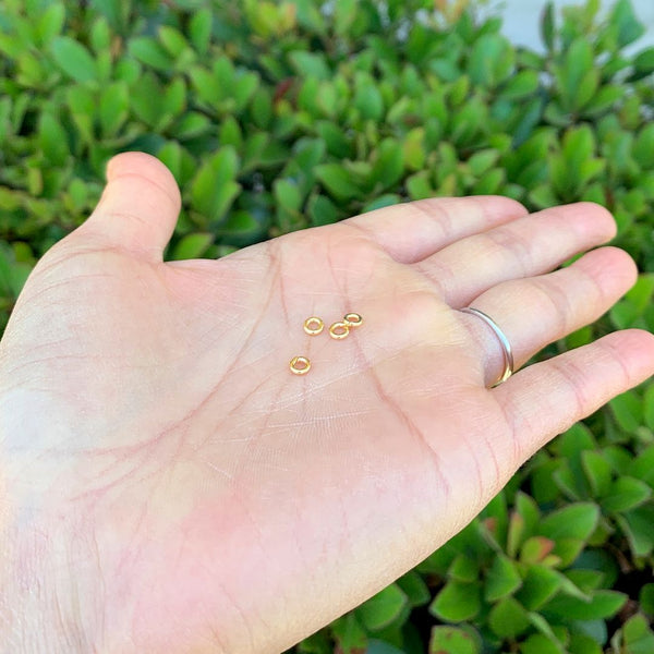 20pcs 925 Sterling Silver Open Jump Rings, Real 18K Yellow Gold Plated, 1mm/18 Gauge, Size Selections: 4/6/8/10/12mm