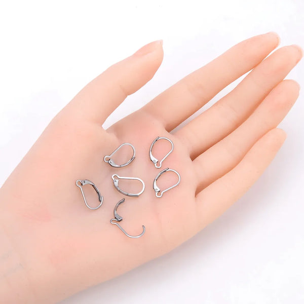 50pcs 304 Surgical Stainless Steel Interchangeable Leverback Earring Hooks – 17mm Strong Ear Wires