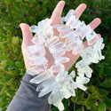 1 Strand Natural Raw Clear Crystal White Quartz Gemstone Bead Sticks, Large Drilled Stone Stone Points, 15 Inch, GA-E1