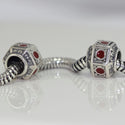 1pc Solid 925 Steling Silver Lantern Charm Lucky Red Stone Bead Charm, Compatible with Pandora All Other Charm Bracelet, EC180