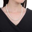 Natural Grade A+ Potato Round White Cultured Freshwater Pearl Necklace, 7-8mm Pearl Strand, Length Selections: 16 inch/18 Inch