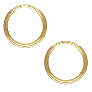 1 Pair Real 1/20 14K Gold Filled Round Circle Hoop Earrings, 12mm/0.47 Inch, Small, JW1-A1