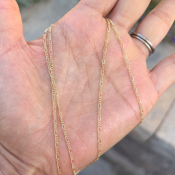 5 Feet 1/20 14K Gold Filled Unfinished Figaro Chain Link, 1.5mm Width/Small, Non Tarnish, KG-B1