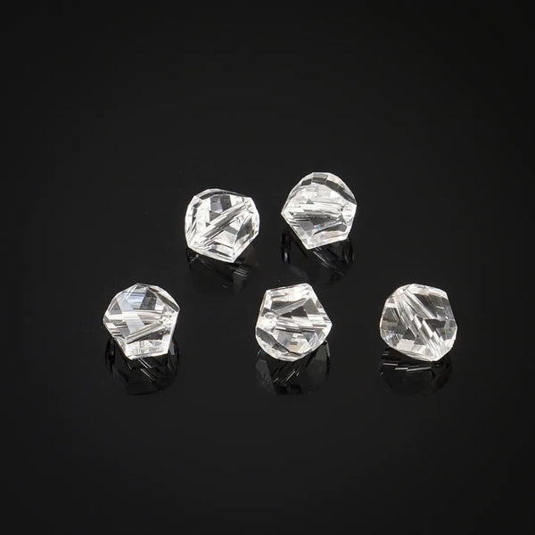 24pcs Adabele Austrian Faceted Helix Spiral Irregular Crystal Beads #5020, Crystal Clear, 6mm, Hole ID 1mm, SSH-601