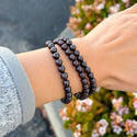 1 Strand Stretch Natural Dark Red Garnet Beaded Gemstone Bracelet, 6mm Beads, Length Selections: 7 inch/7.5 inch/8 inch