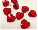 20pcs Top Drilled Valentine Heart Drop Crystal Beads, January Red Birthstone Beads, 10mm, Hole ID 1mm, BB15-1
