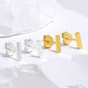 1 Pair 18K Yellow Gold Plated 925 Sterling Silver Stud Earrings, Bar Ear Studs, Small Tiny, SSE101-2