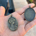 20pcs Large Sturdy Oval Bezels, Pendant Base, Antique Bronze, Designed for 40x30mm Cabochon Resin Cameo Photo, MC-H2