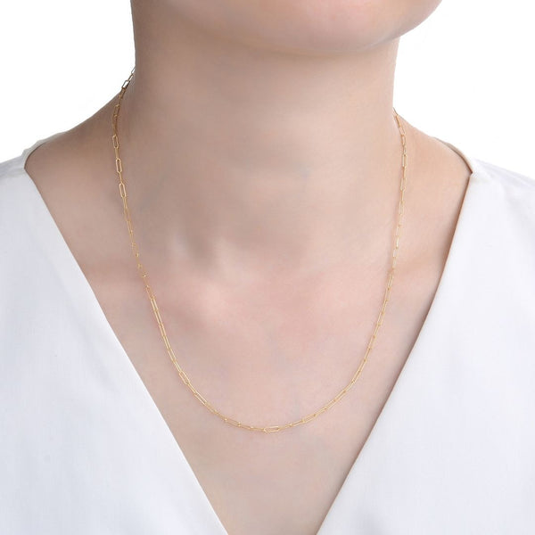 1pc 1/20 14K Gold Filled Paperclip Cable Link Chain Necklace, 2mm Width, Non Tarnish, Length Selections: 16 inch/18 inch