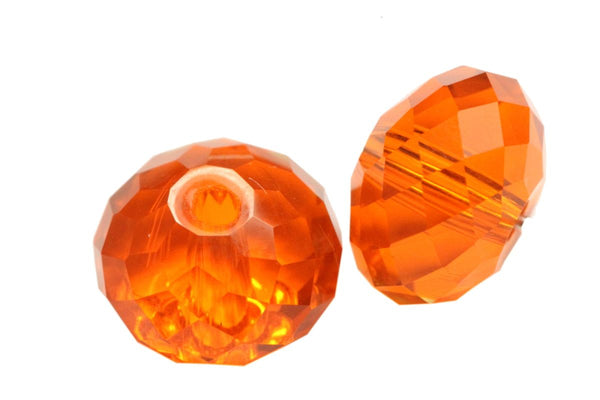 24pcs Adabele Austrian Faceted Rondelle Crystal Beads #5040, Sun (Orange), Size Selections: 6x4mm, 8x6mm, 10x8mm