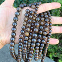 Natural Brown Bronzite Gemstone Round Beads, 1 Strand/15 Inch, Size Selections: 4mm/6mm/8mm/10mm