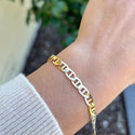 1pc Real 1/20 14K Gold Filled 5mm Mariner Chain Bracelet, 6.5 Inch with 1 Inch Extender, JB-30