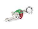 Cute Real Solid Sterling Silver Green Parrot Charm Bird Bead, Compatible with Pandora All Other...