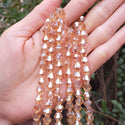 200pcs Creative Club Faceted Bicone Crystal Glass Beads, Golden Shadow, 8mm (0.31 Inch), Hole ID 1.1mm, CCB828