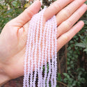 500pcs Creative Club Faceted Bicone Crystal Glass Beads, Rose Opal, 4mm (0.16 Inch) Small Tiny, Hole ID 0.9mm, CCB430