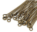 200pcs Eye Pins Eyepins, Antique Bronze Plated Brass, 0.8mm/20 Gauge, Length Selections: 22mm/26mm/30mm/38mm/50mm