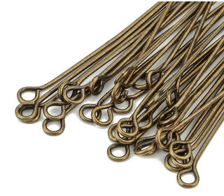200pcs Eye Pins Eyepins, Antique Bronze Plated Brass, 0.8mm/20 Gauge, Length Selections: 22mm/26mm/30mm/38mm/50mm