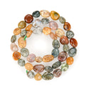 Natural Ocean Jasper Gemstone Oval Tumbled Pebble Beads, Irregular, 7mm to 10mm, Hole ID 1mm, 15 Inch/1 Strand, GZ12-41